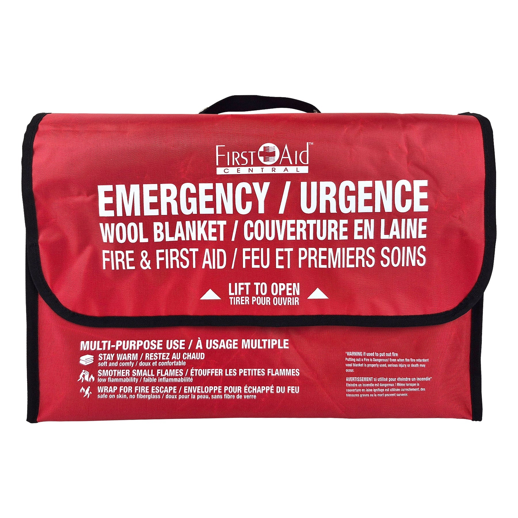 Couverture Ignifuge en Laine (80% Laine) 62" x 84" avec Sac de Transport Robuste