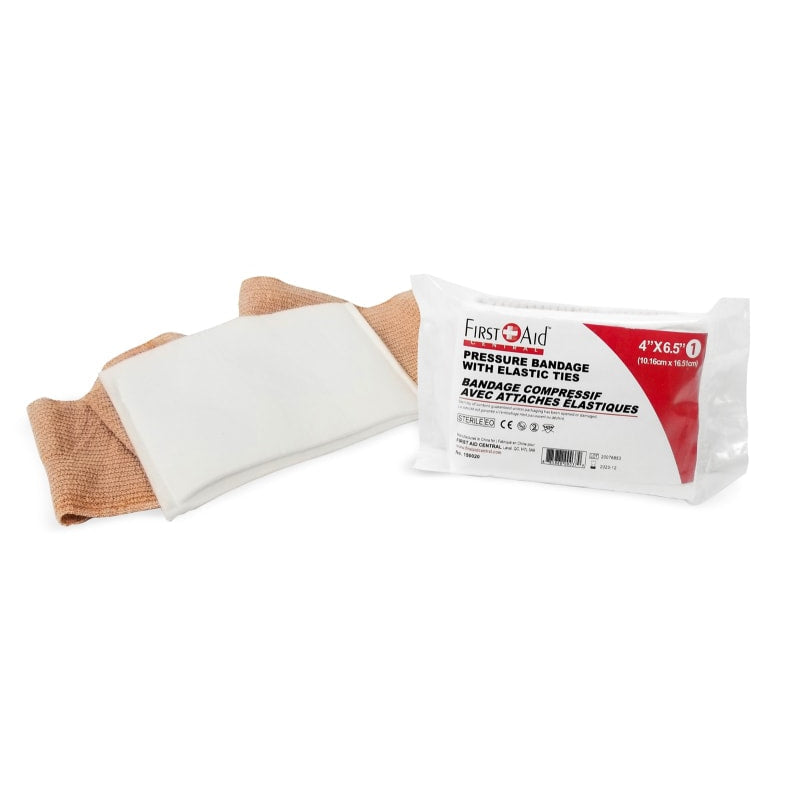 Bandage de compression avec attaches élastiques – 4" x 6,5"