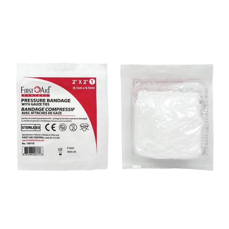Compress Pressure Bandages w/Gauze Ties, Sterile (2