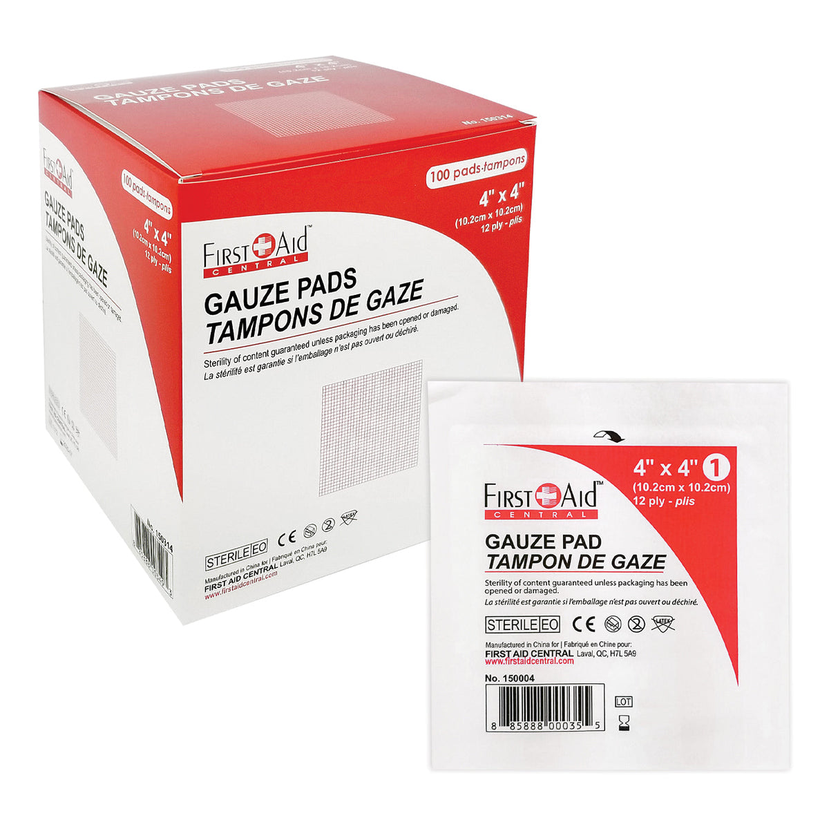 Gauze Pads, Sterile, 12 Ply - 4" - Liquidation - Expiration Oct. 2027
