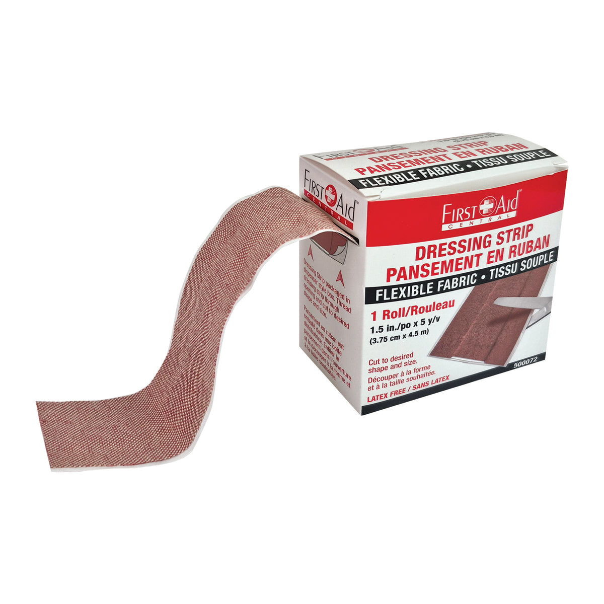 Fabric Dressing Strip, 3.8 cm x 4.6 m (1-1/2" x 5 yds), Heavyweight