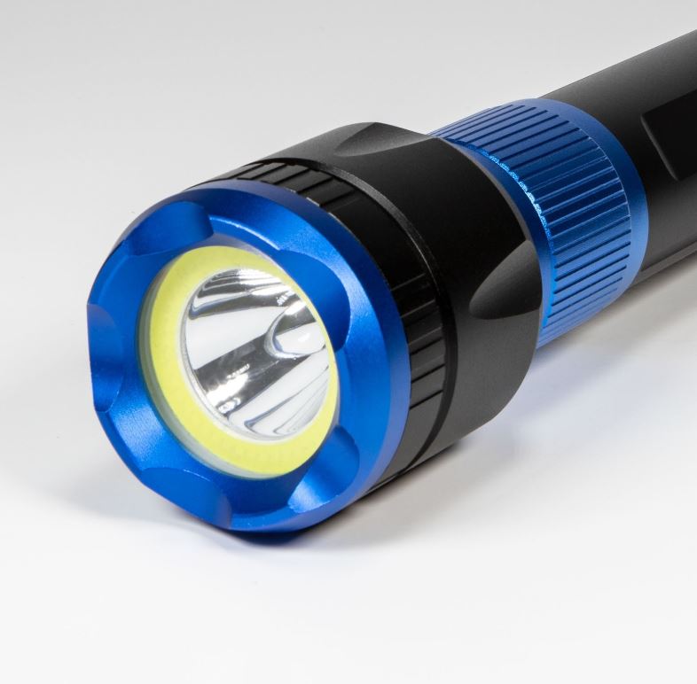 3400 Lumen HD USB Rechargeable Flashlight with Powerbank - Blue