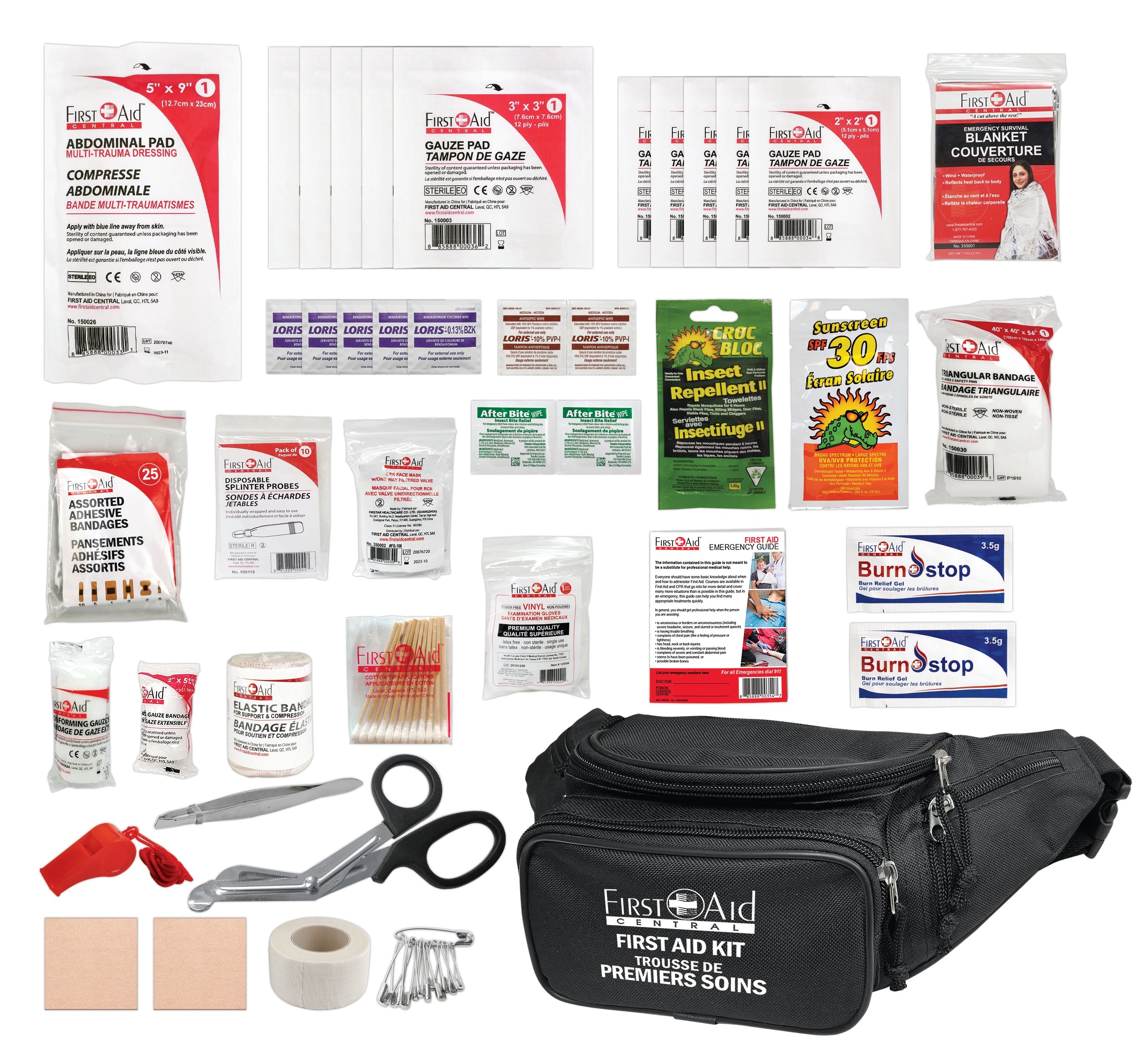 Trousse de premiers soins en Sac Banane, Noir