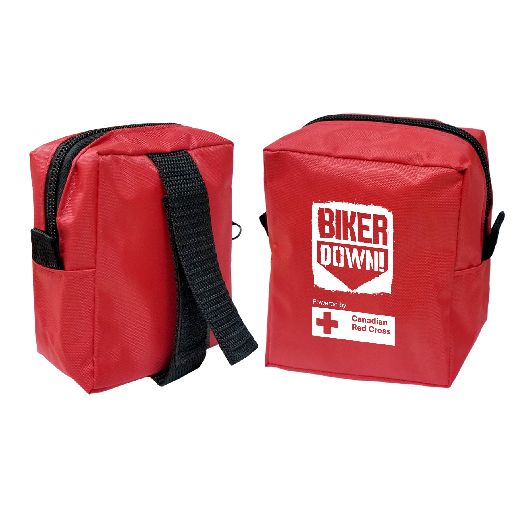 Biker Down Personal First Aid Kit, Nylon, Red