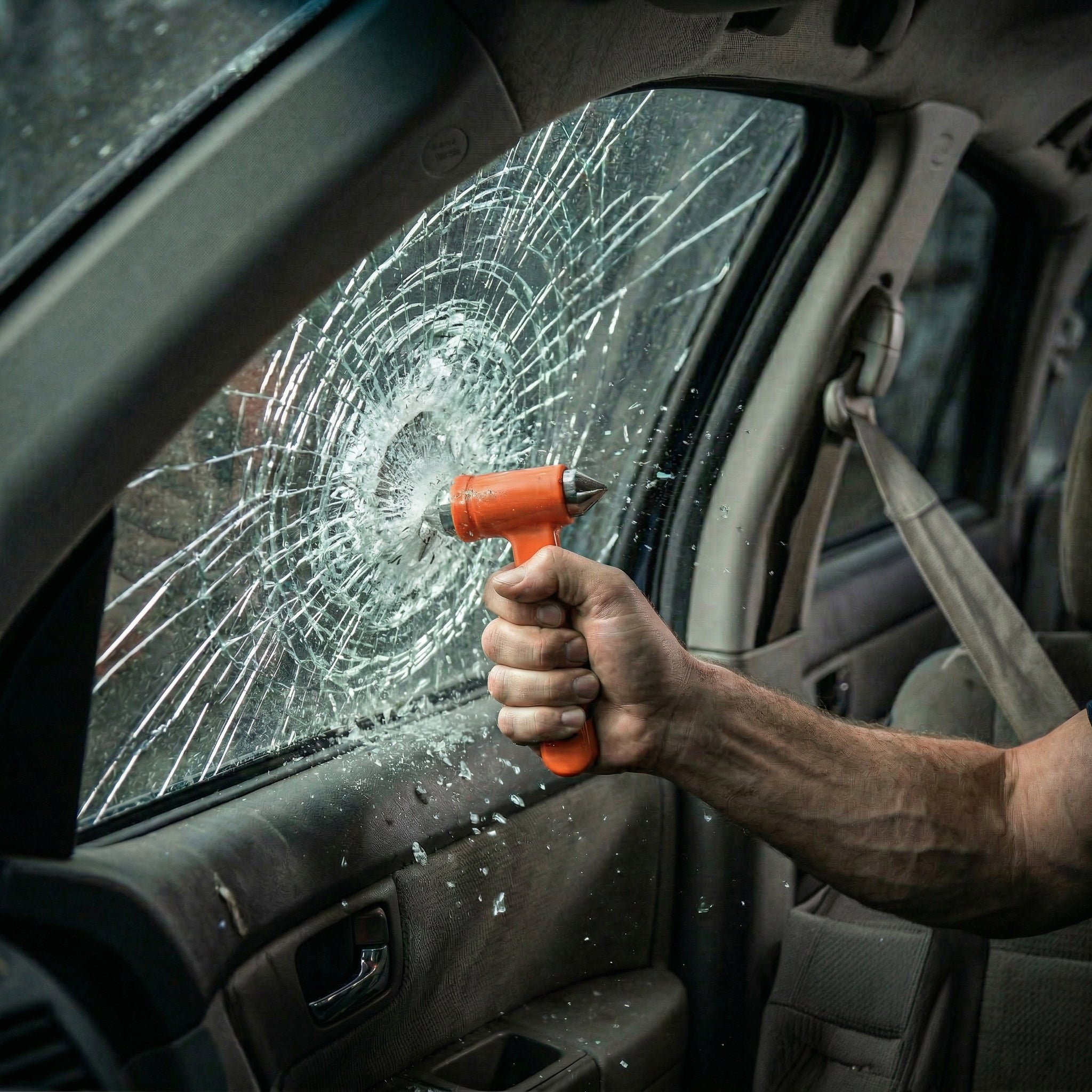 Marteau de sécurité d'urgence avec coupe-ceinture de sécurité