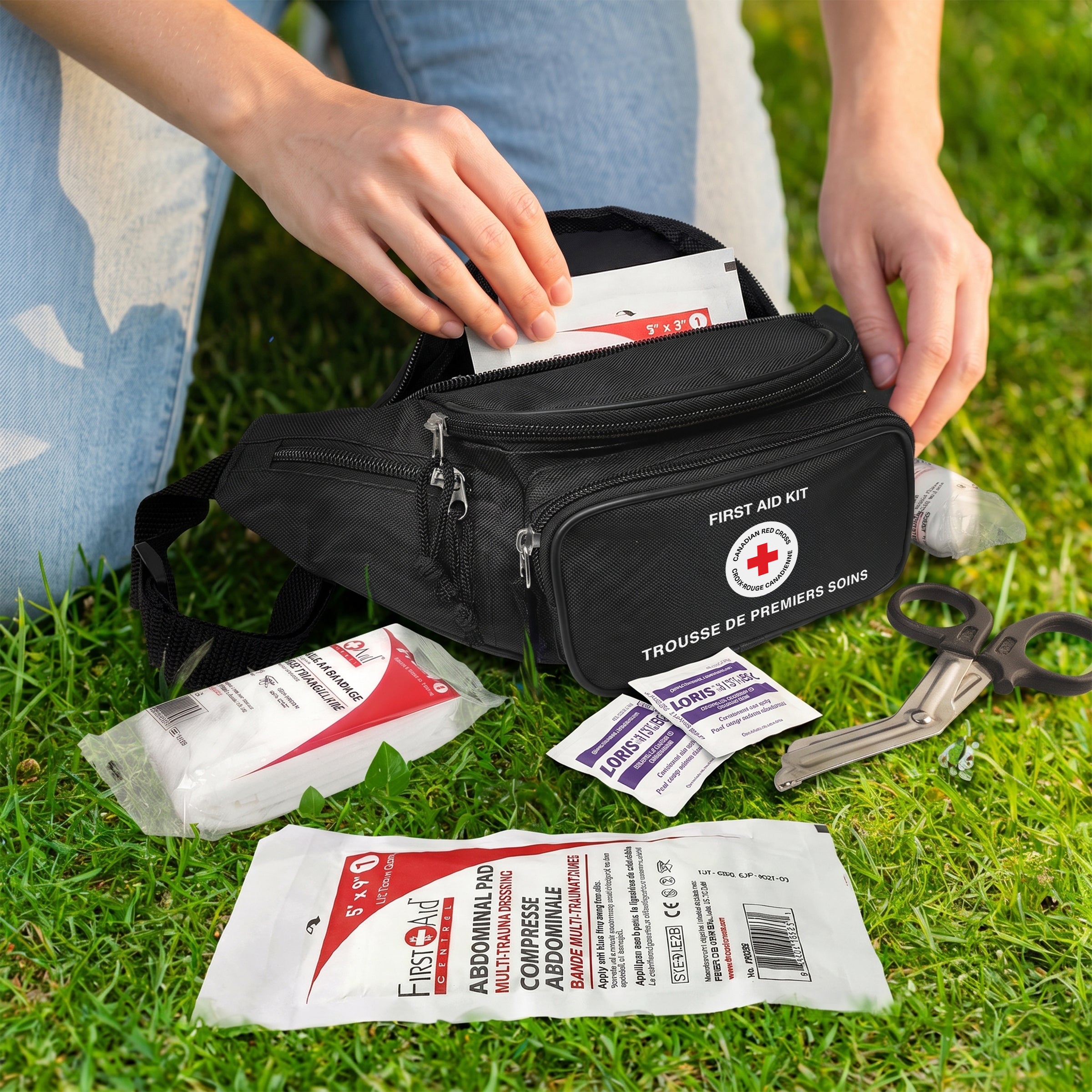 First Aid Kit, Fanny Bag, Black
