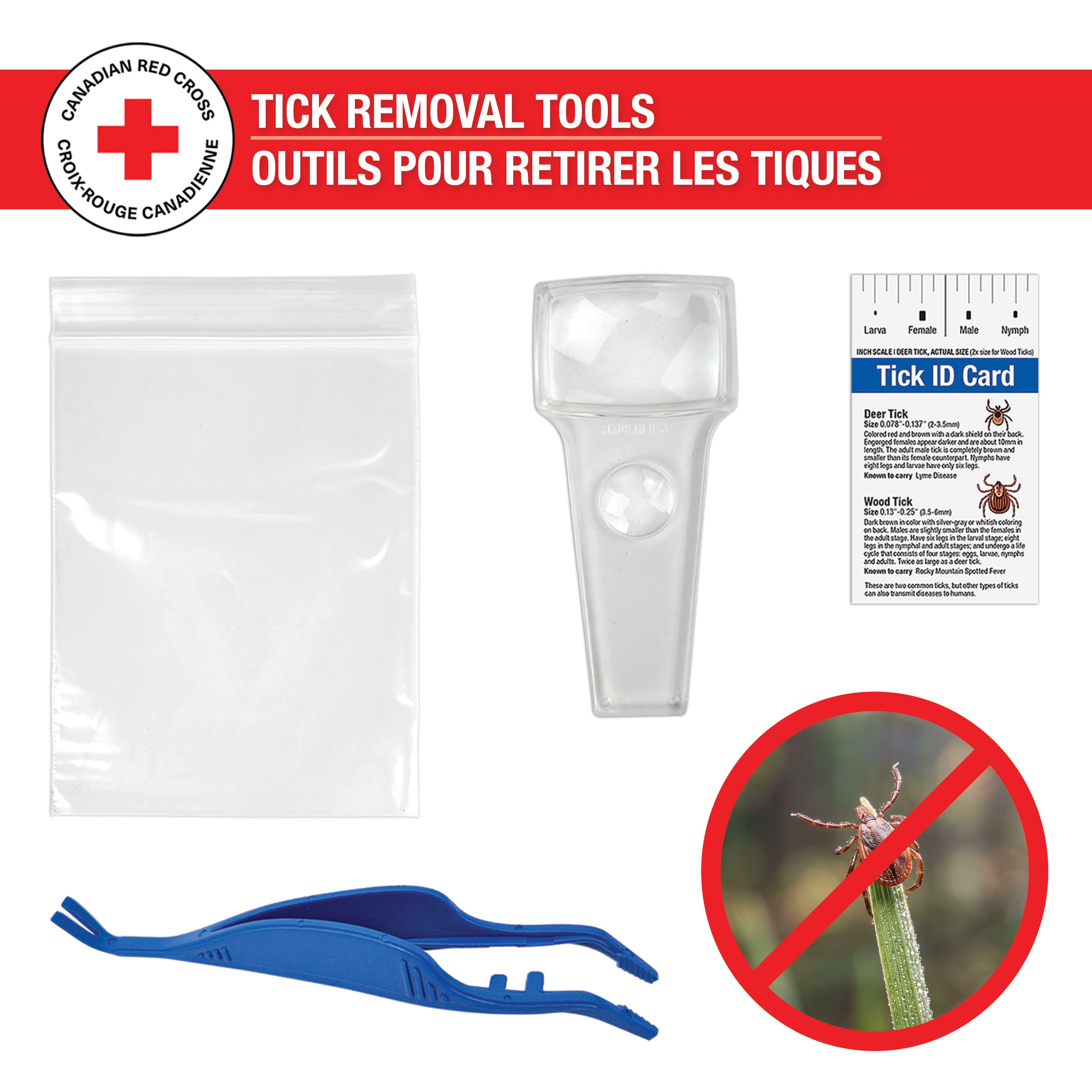 Trousse d'élimination des tiques - Sac en nylon