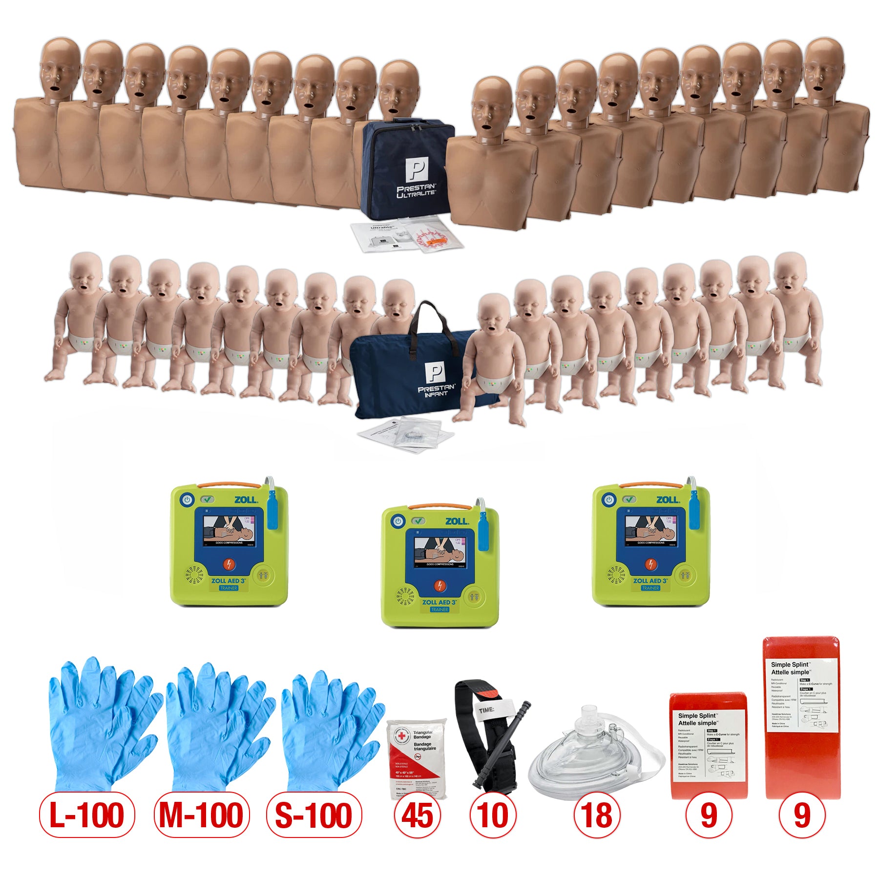 First Aid & CPR Trainers, Large Starter Kit - ZOLL