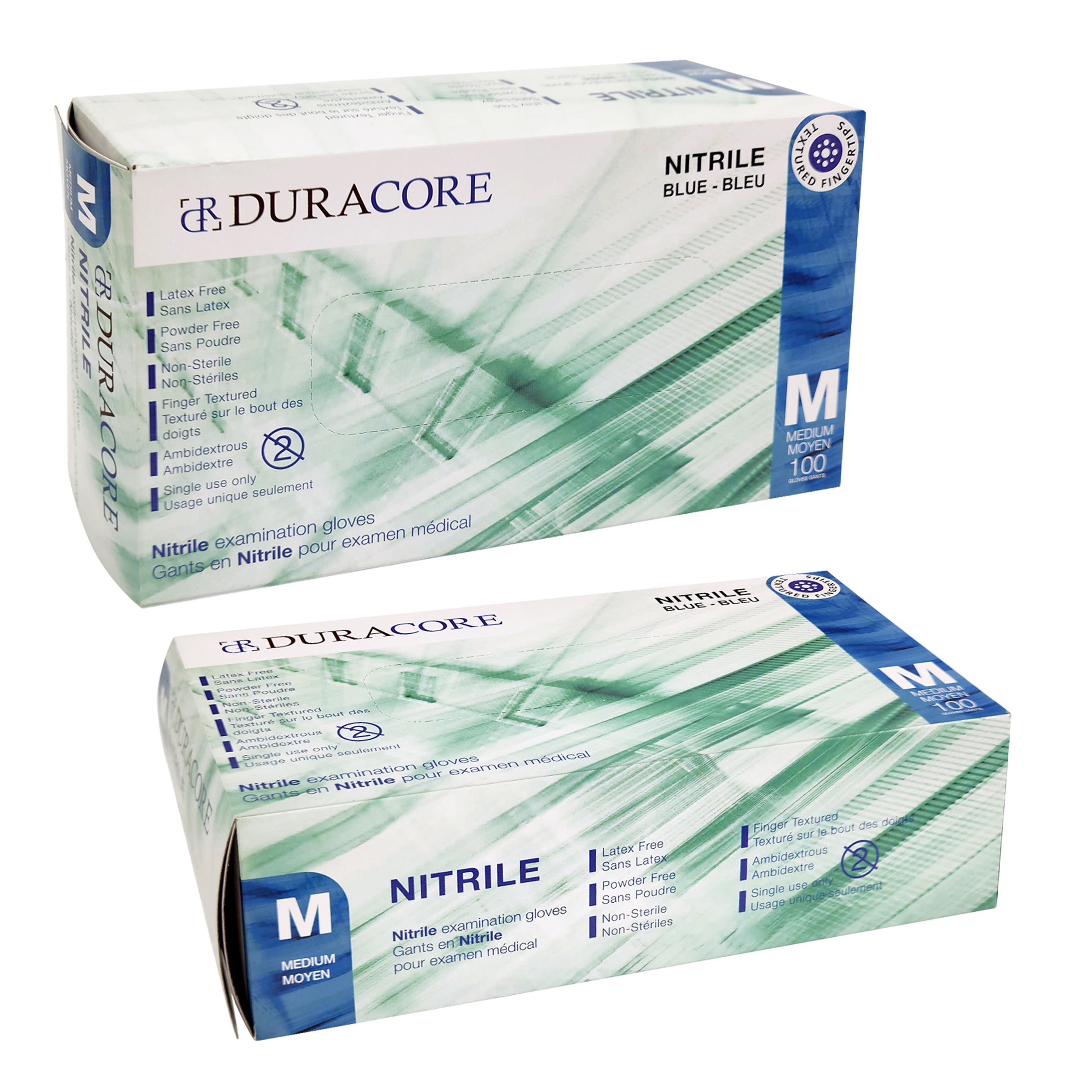Gants d'examen médical en nitrile bleu DURACORE, 3 mil, boîte de 100