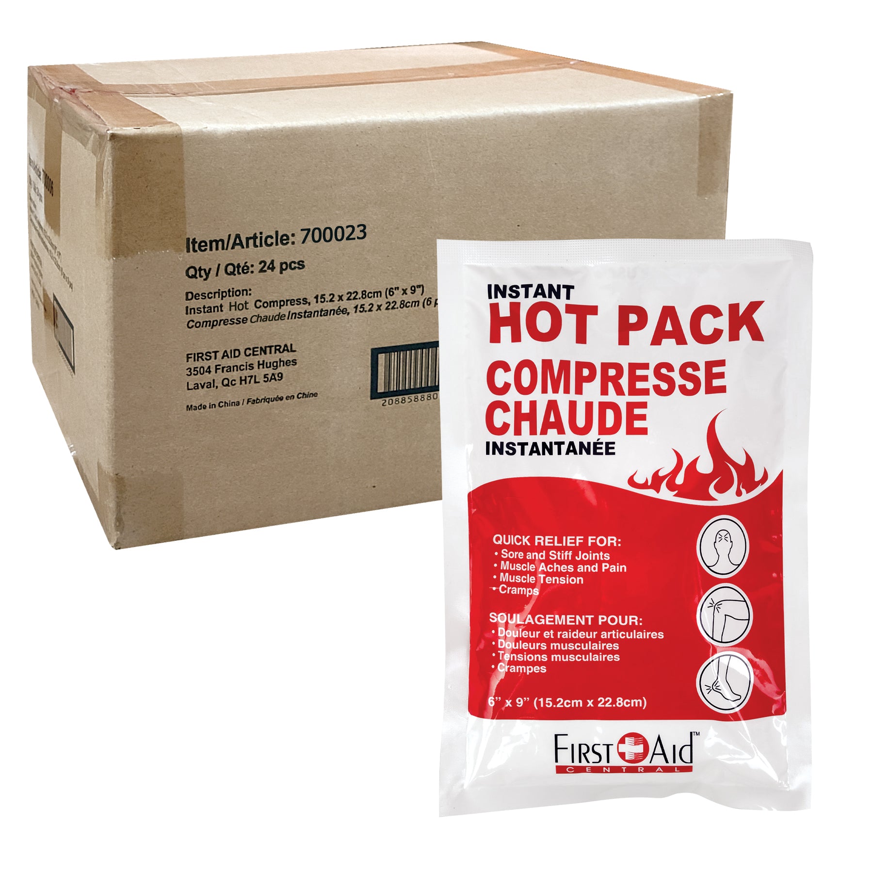 Compresse chaude instantanée - 6" x 9"