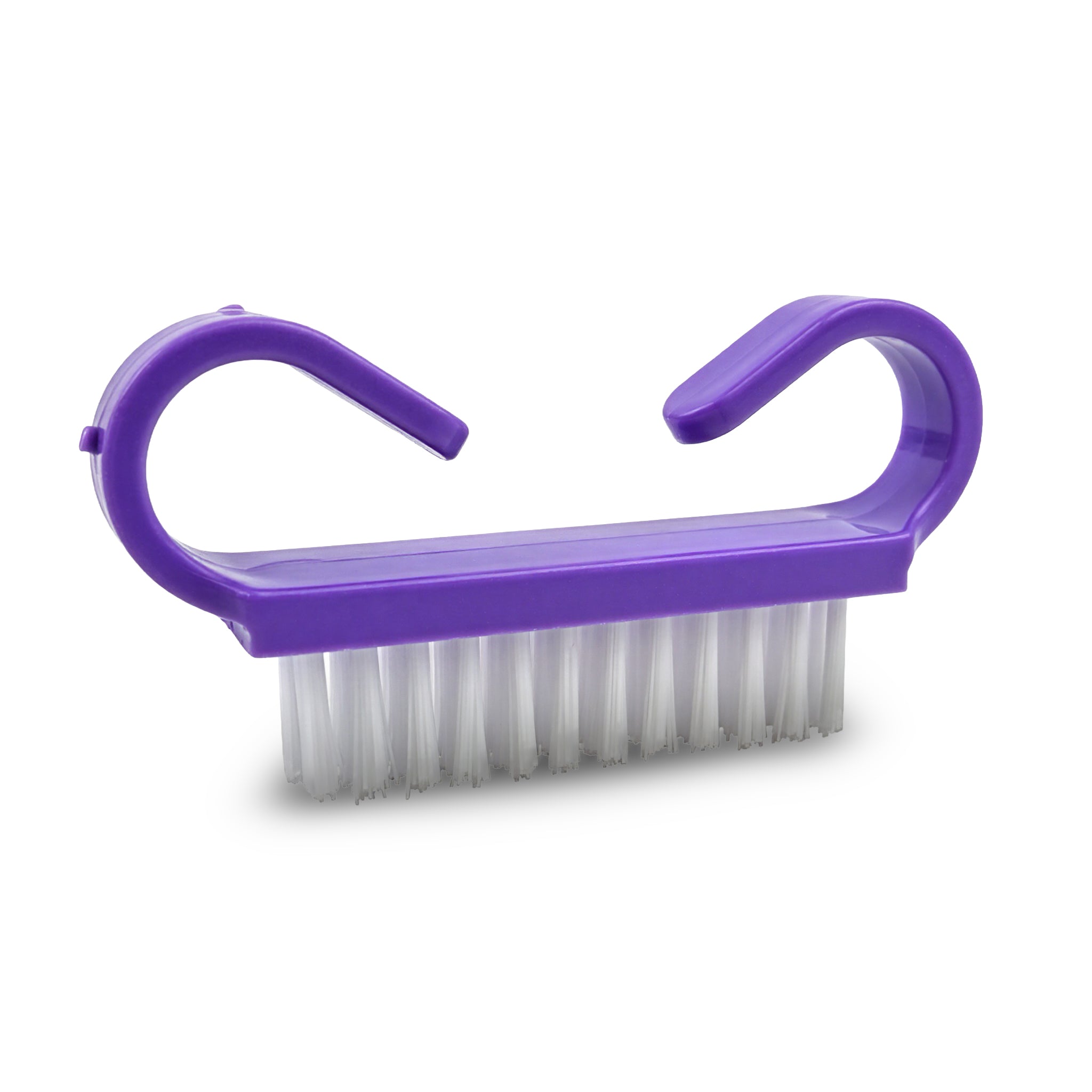 Brosse à ongles violette à poils blancs 4-1/4 x 1-5/8 po - chacune