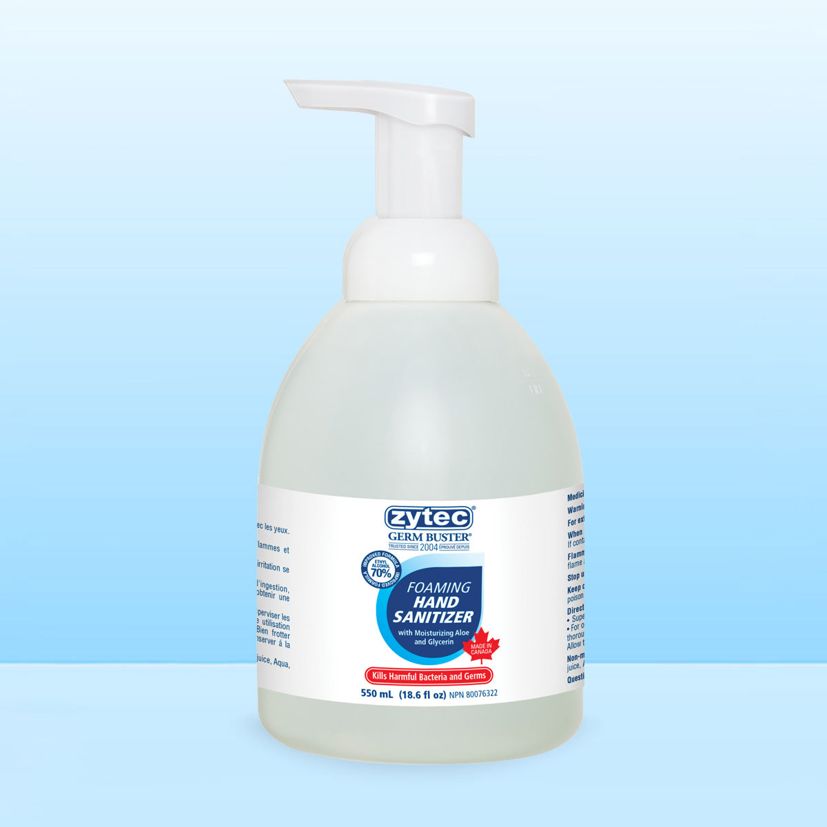 Désinfectant moussant pour les mains 550 ml – 70 %
