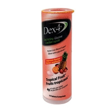 Dex4 Glucose à action rapide, saveur tropicale, 4 g - 10 comprimés