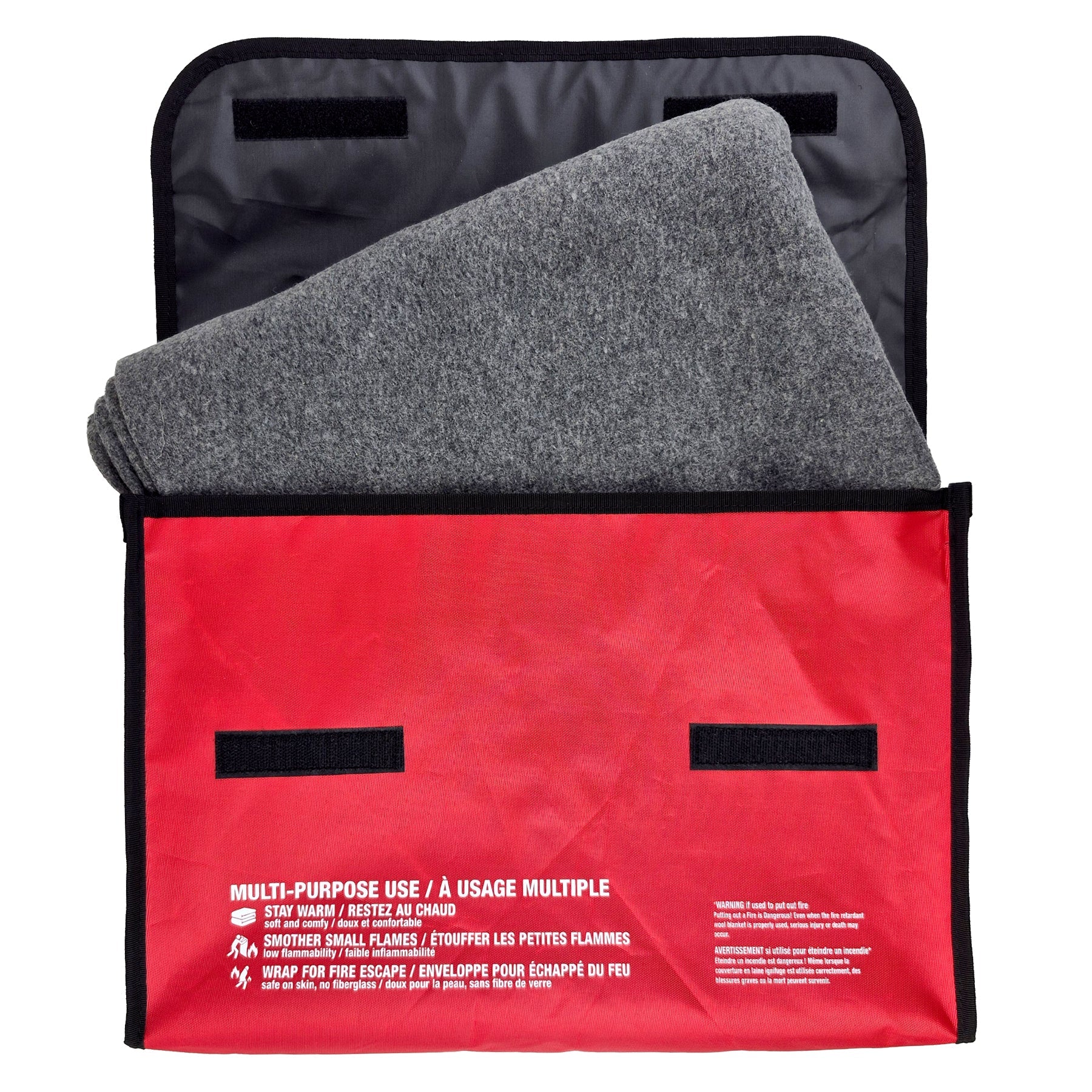 Couverture Ignifuge en Laine (80% Laine) 62" x 84" avec Sac de Transport Robuste