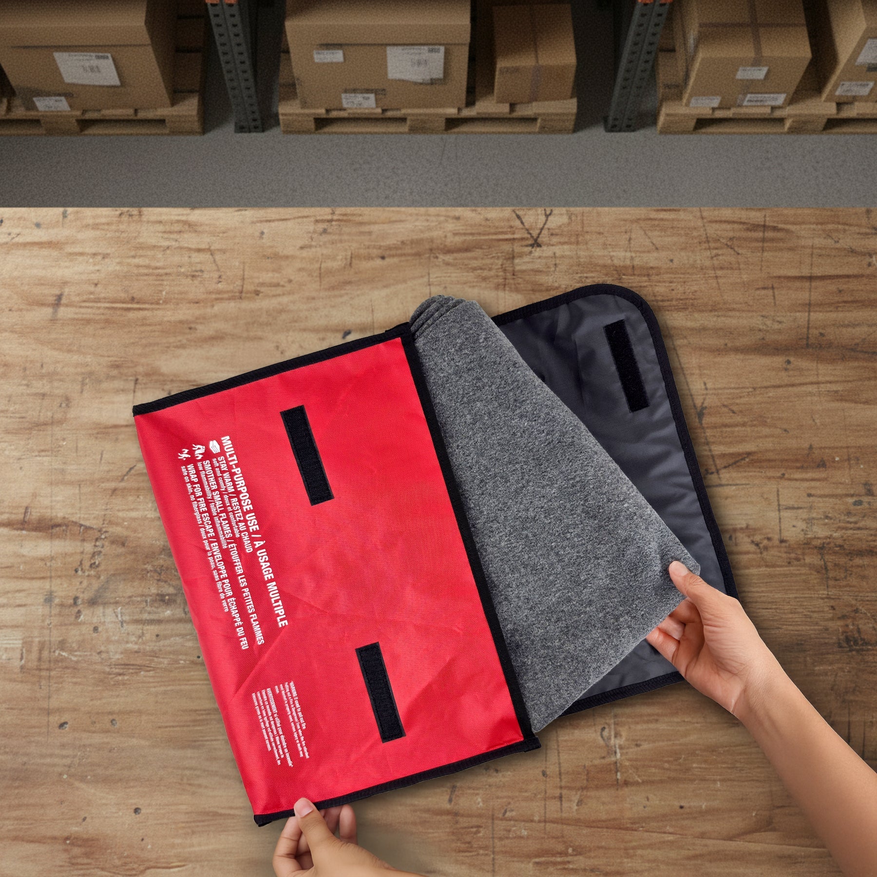 Flame Retardant Wool Blanket (80% wool) 62" x 84" with carry bag