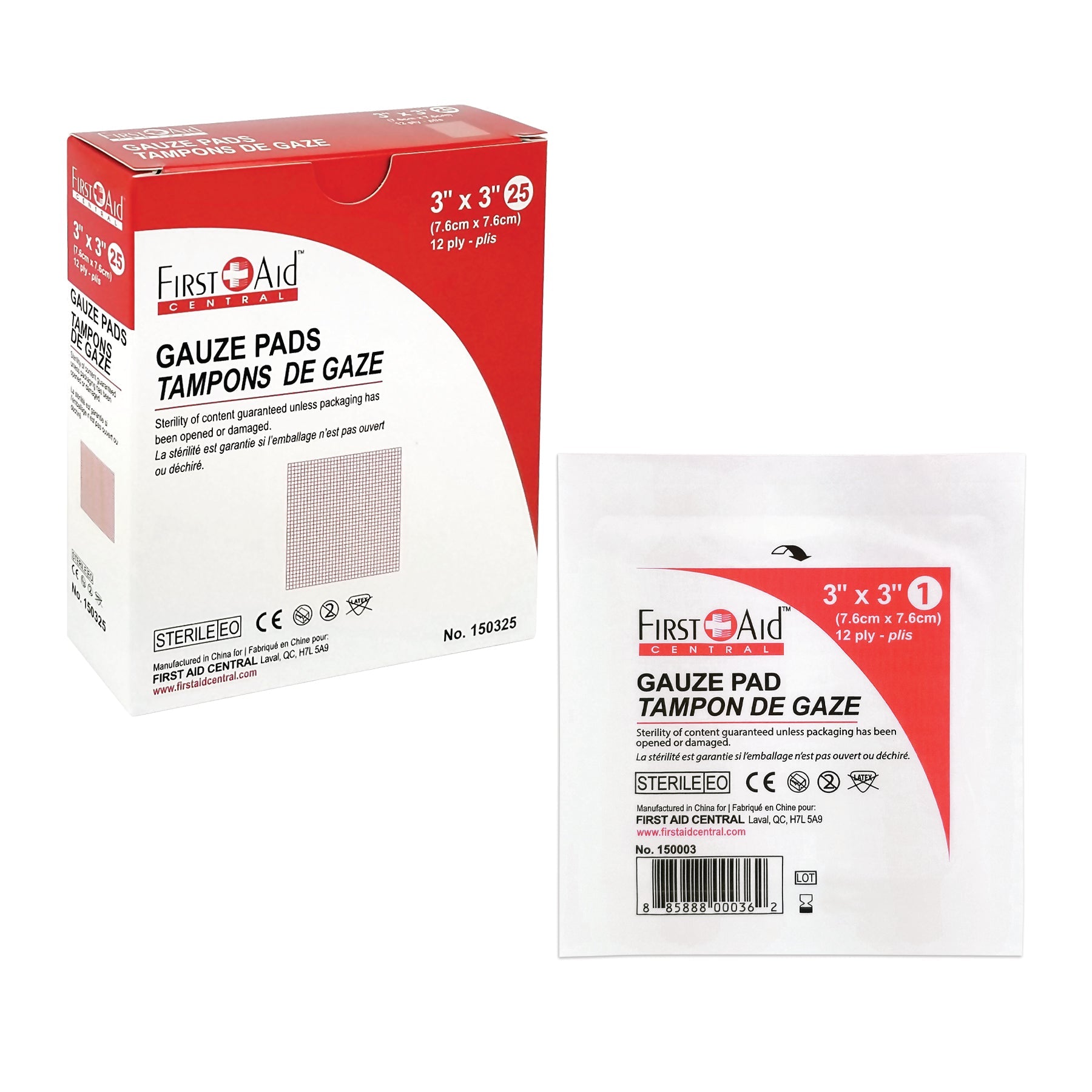 Gauze Pads, Sterile, 12 Ply (2