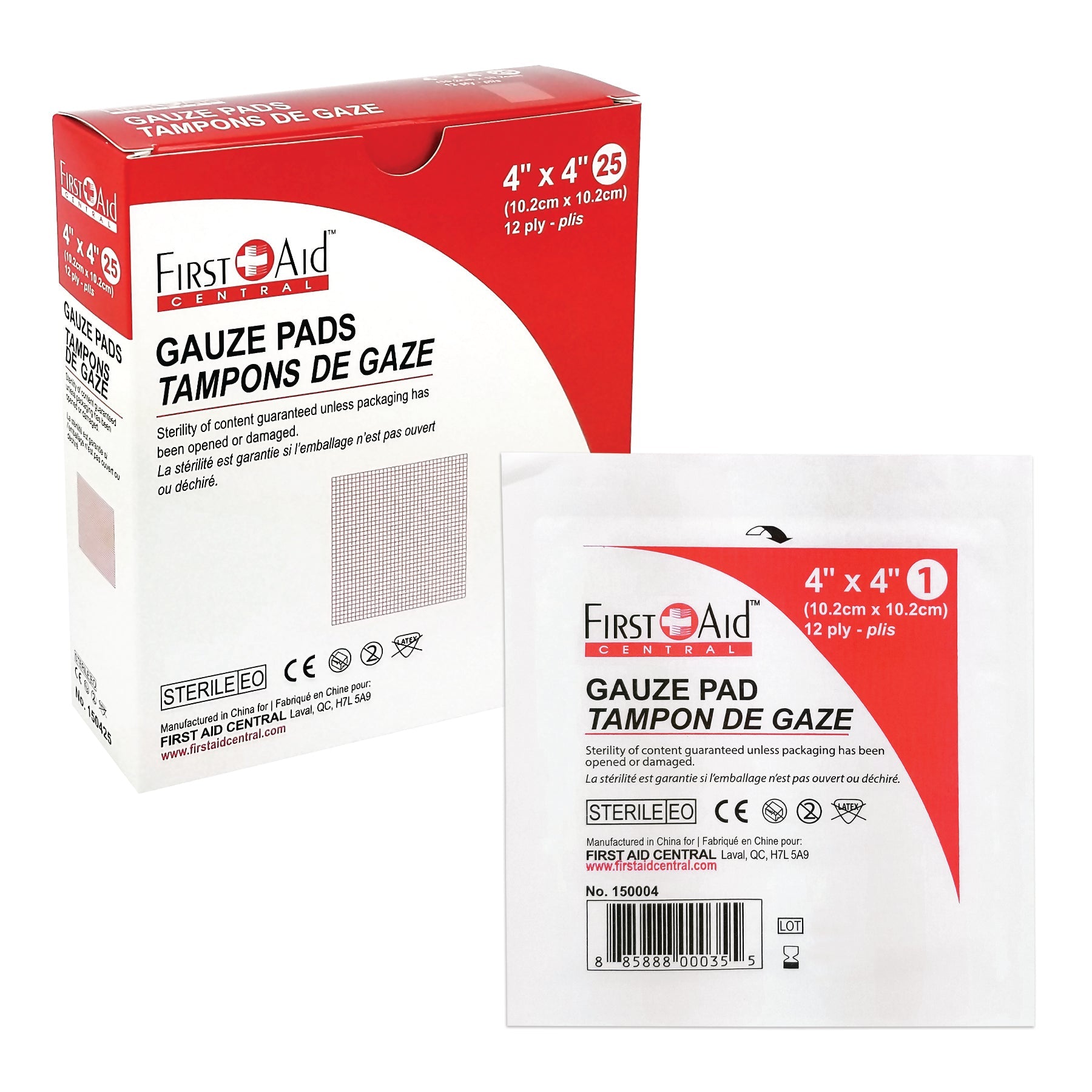 Gauze Pads, Sterile, 12 Ply (2