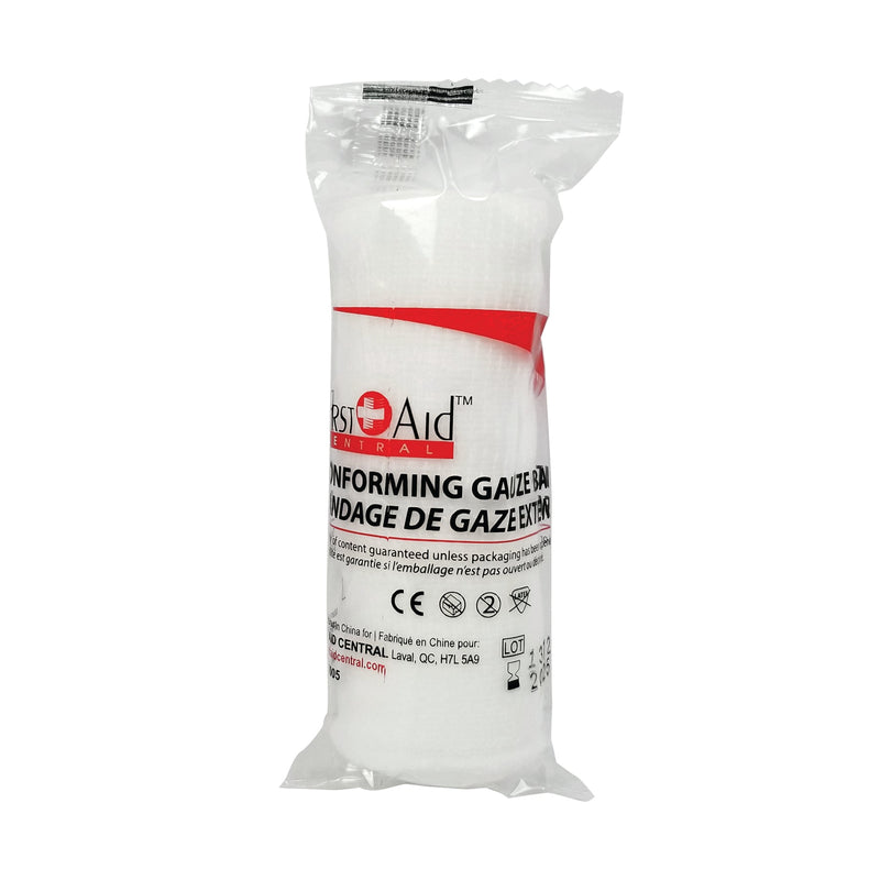 Bandage de gaze conforme de 5 verges, stérile, (1", 2", 3" ou 4")