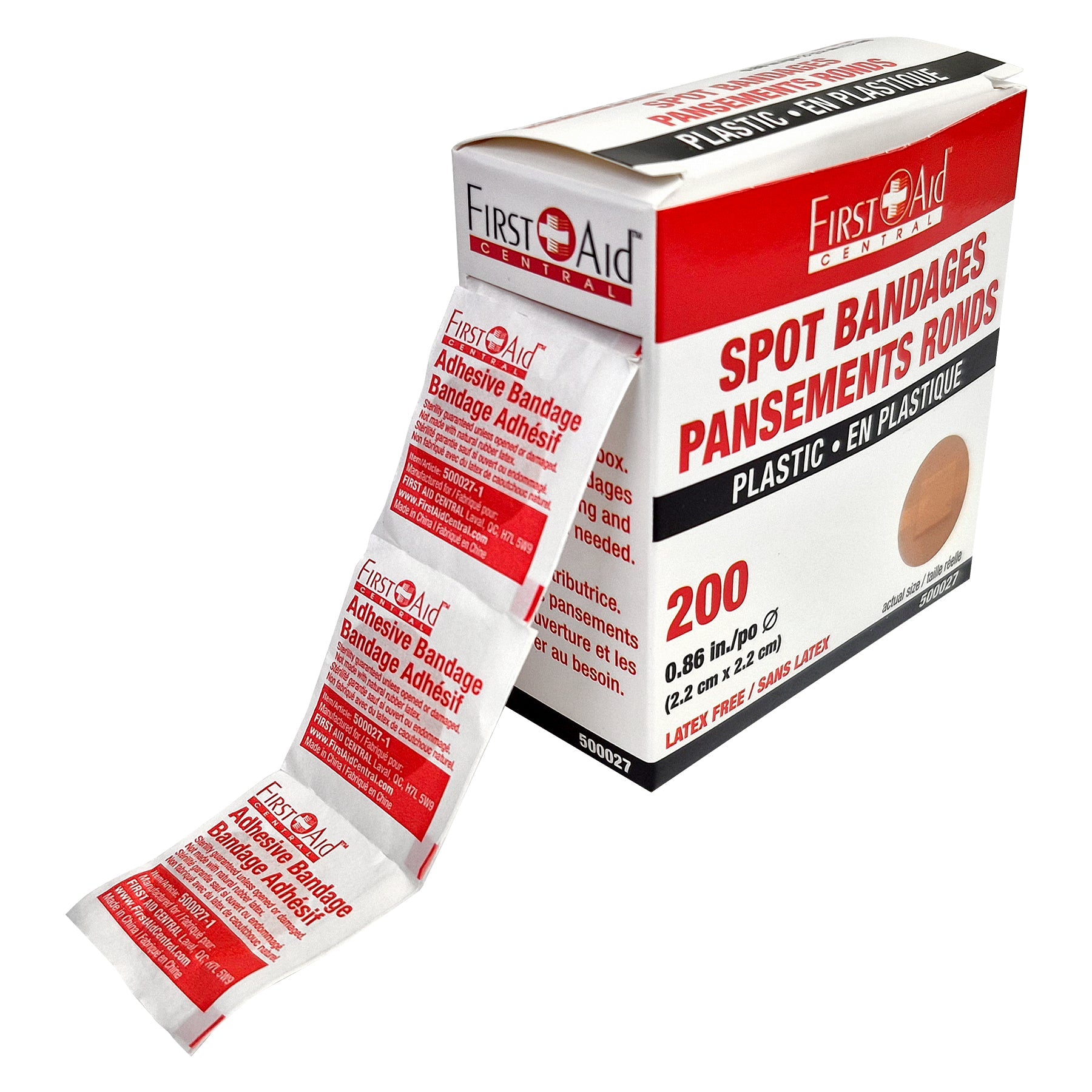 Adhesive Plastic Spot Bandages, Box of 200