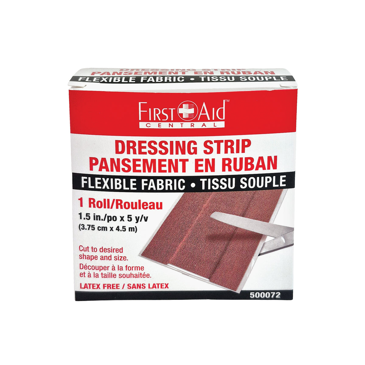 Fabric Dressing Strip, 3.8 cm x 4.6 m (1-1/2" x 5 yds), Heavyweight