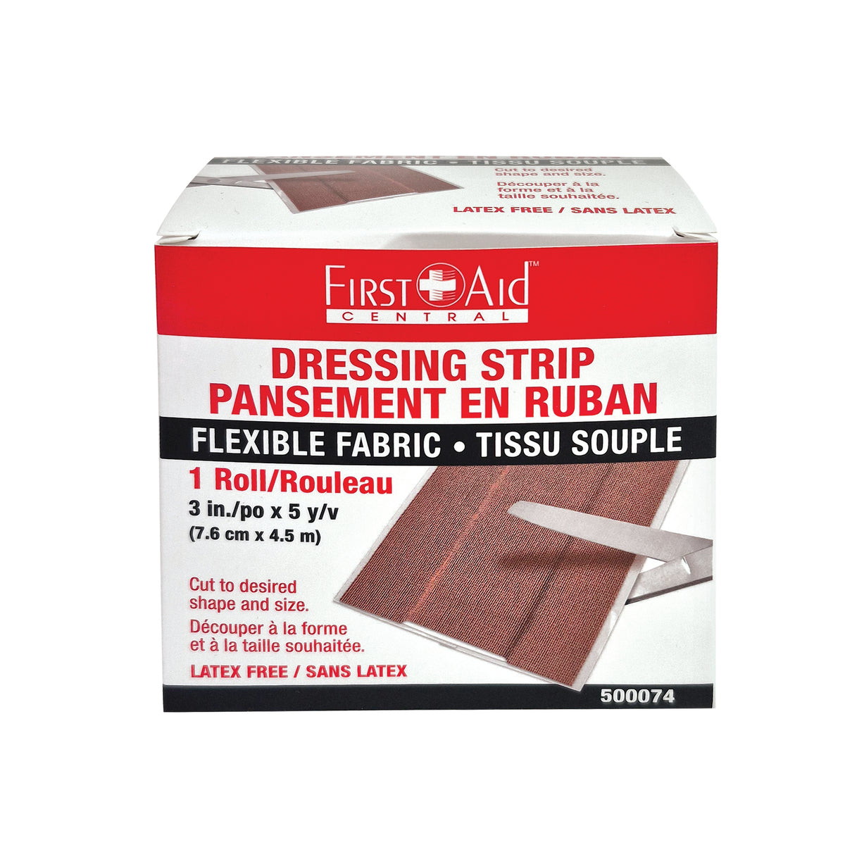 Fabric Dressing Strip, 7.6 cm x 4.6 m (3" x 5 yds), Heavyweight