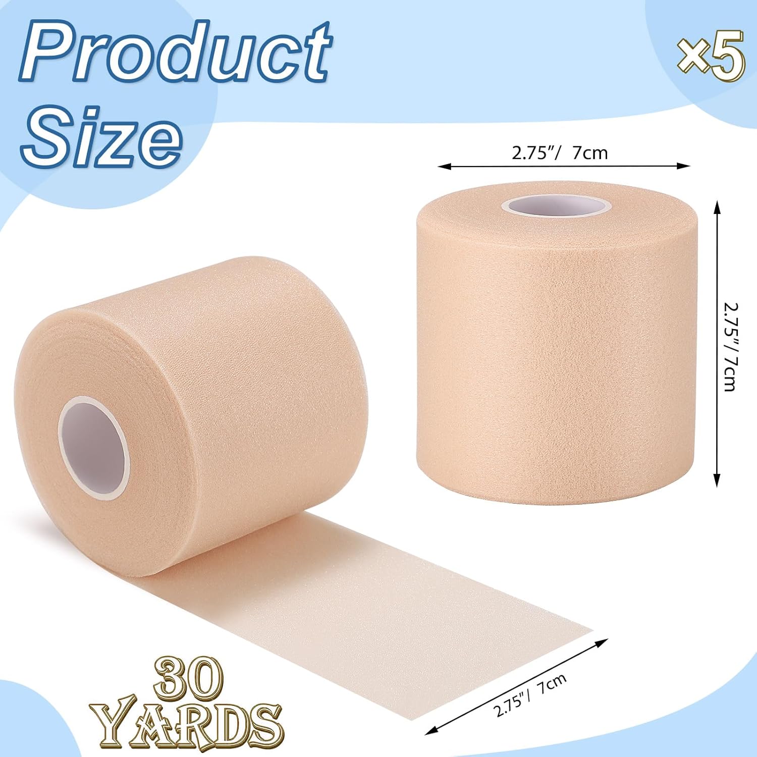 Foam Underwrap Tape (Beige), 7cm x 27m (2¾ x 30 yds)