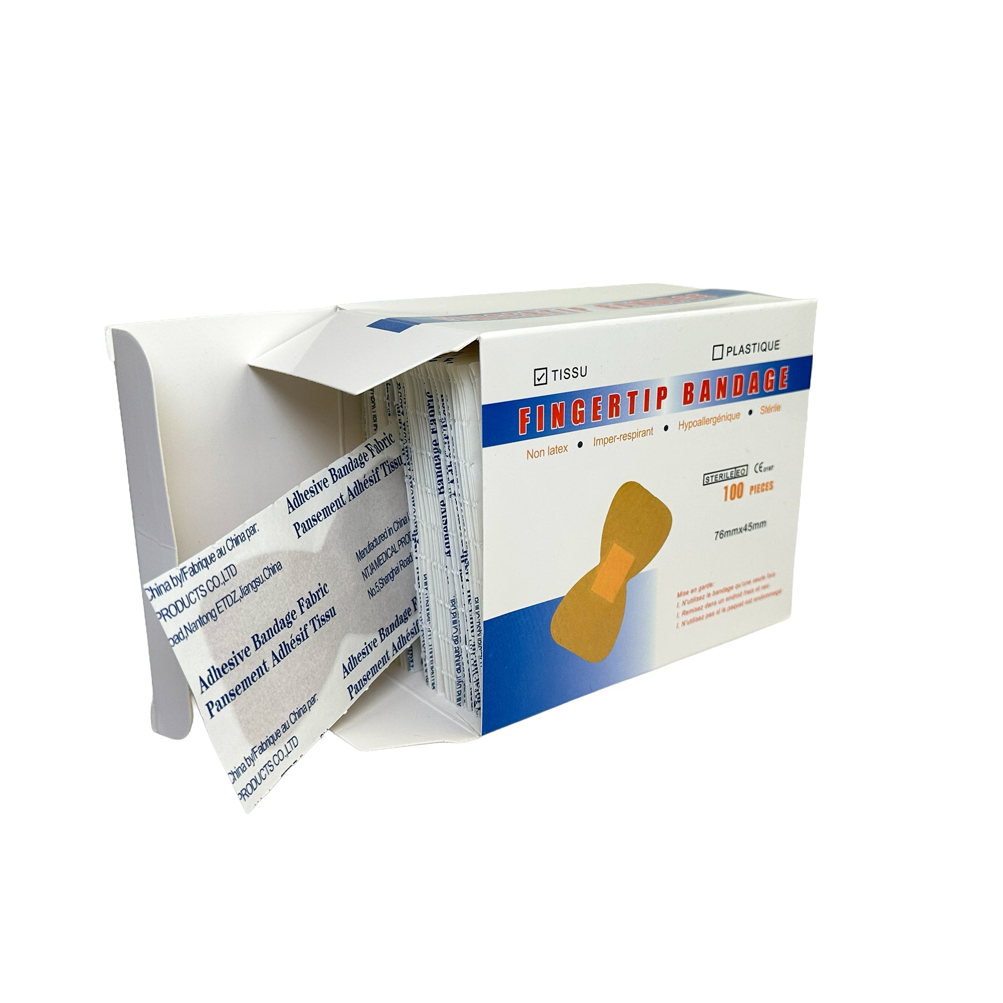 Fabric Fingertip Bandage, LG, 4.4 x 7.6cm - Box 100