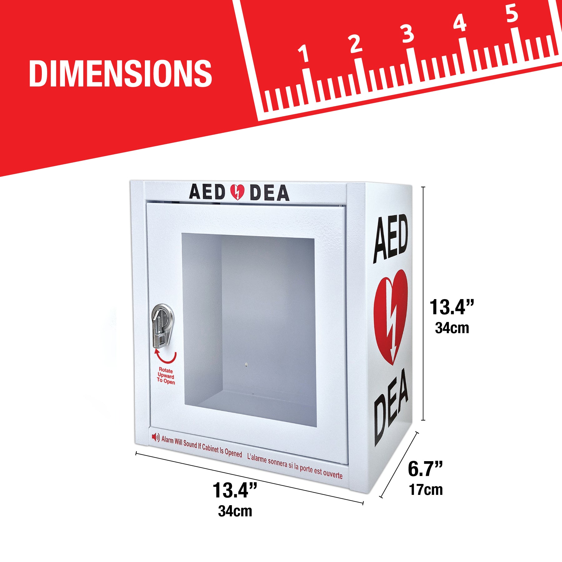 AED Wall Cabinet – Surface Mount with 90dB Door Alarm