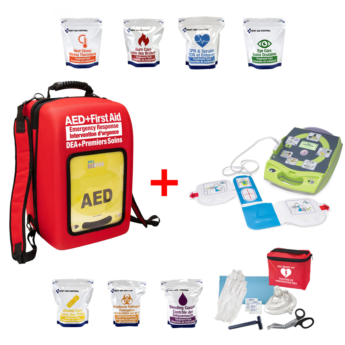 Sac à dos d'intervention d'urgence et trousse de premiers secours Zoll AED Plus
