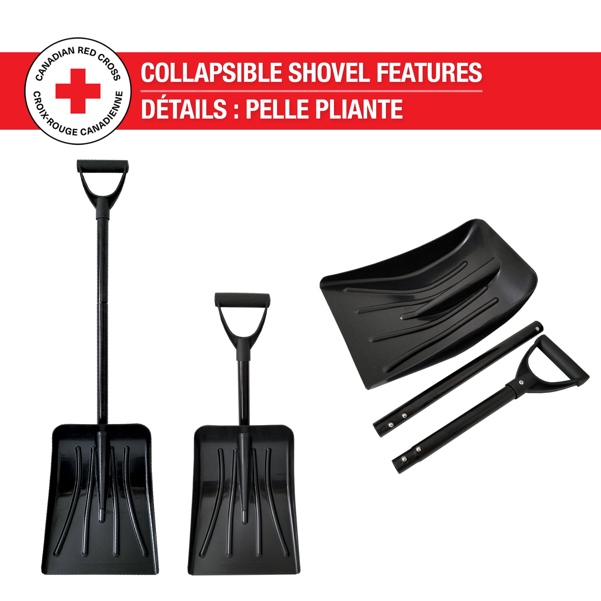 Pelle à neige pliable de 36"