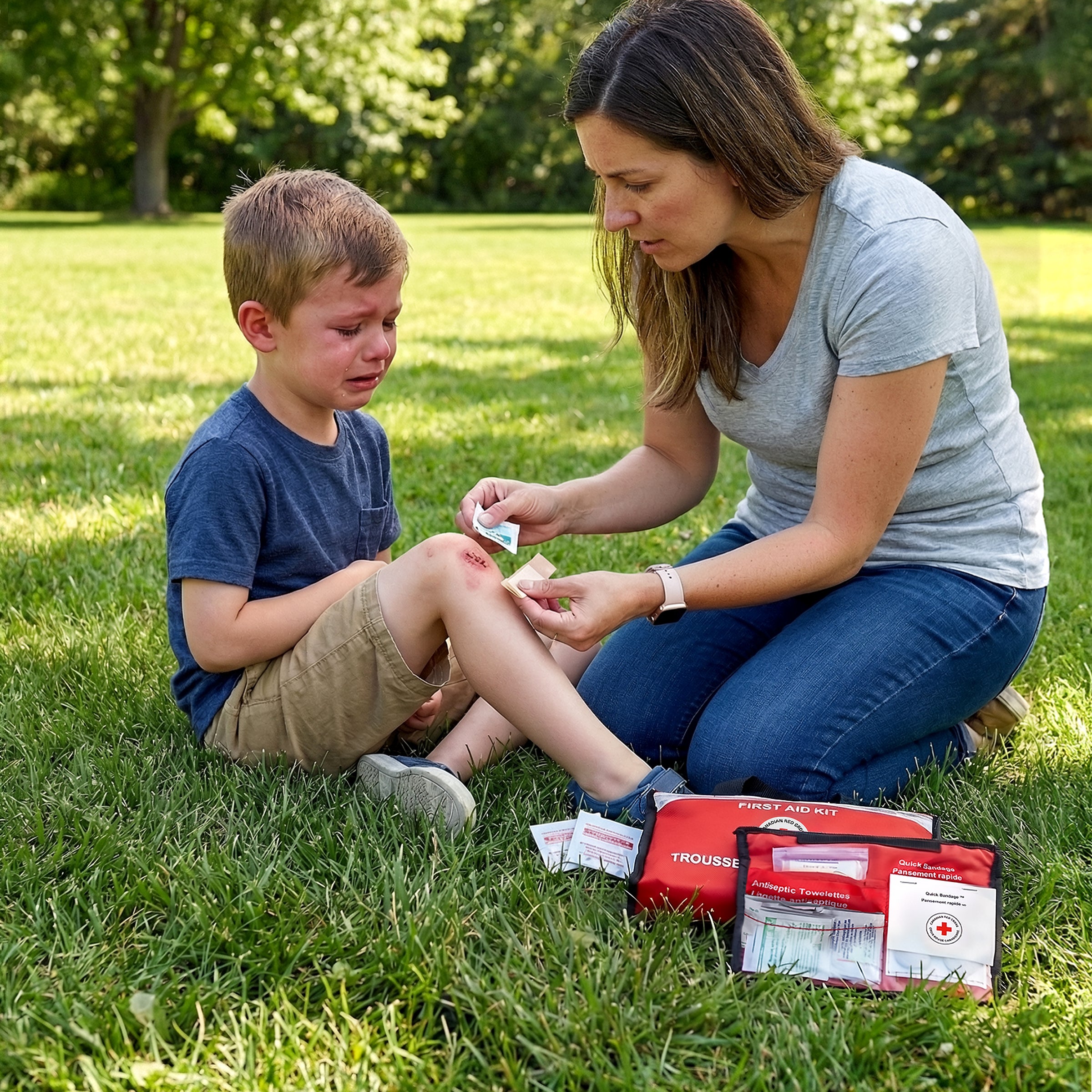 Trousse de premiers soins de base pour la garde d'enfants