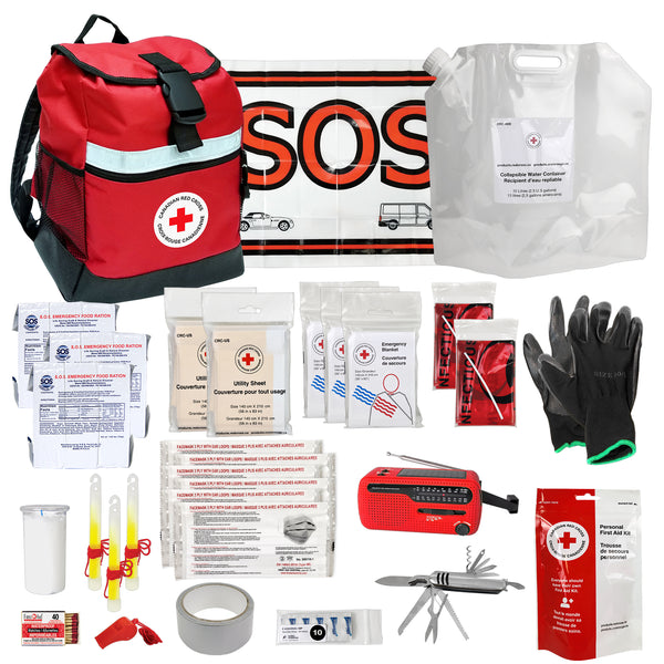 Kit de survie d'urgence pré-emballé pour 2 personnes – Plus