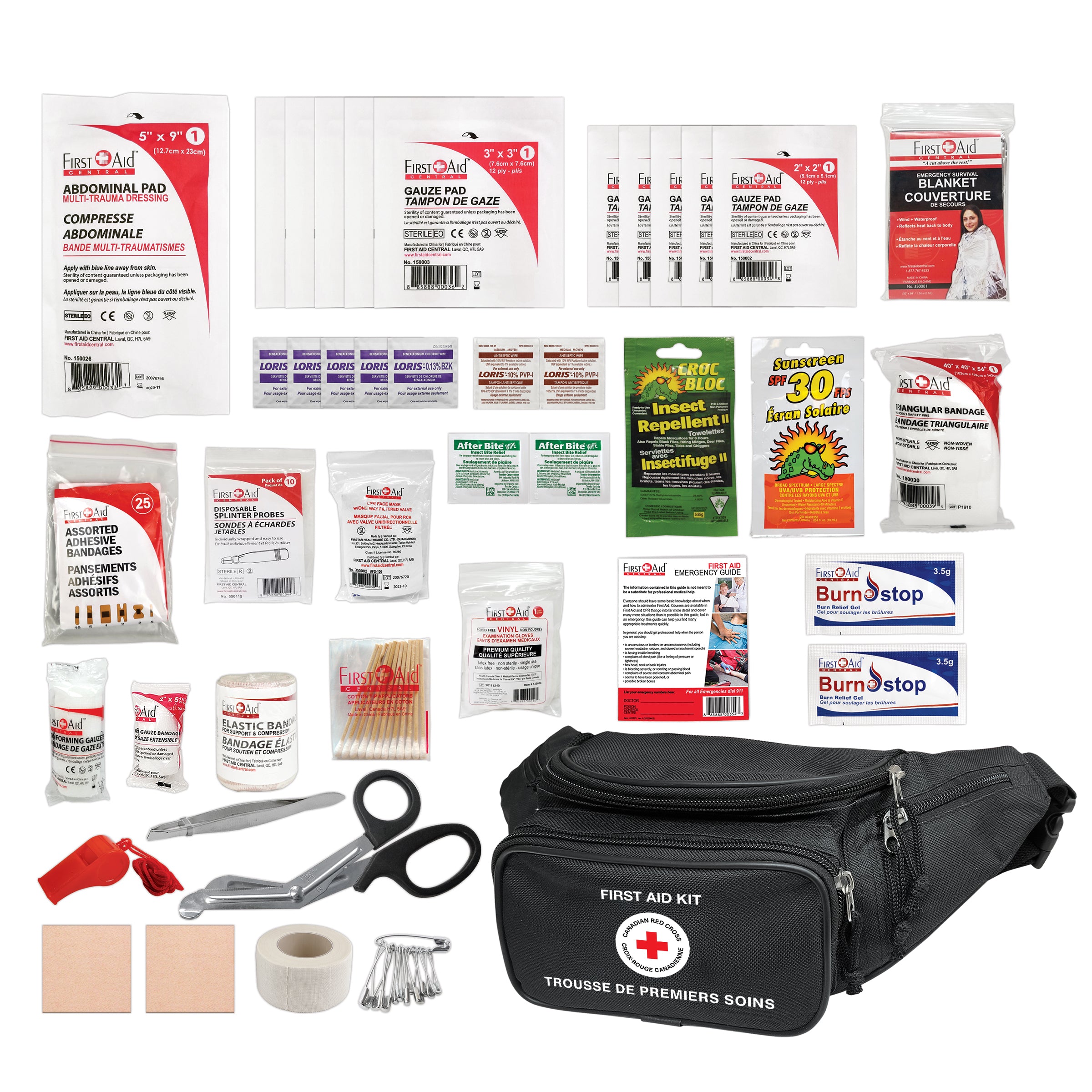 First Aid Kit, Fanny Bag, Black
