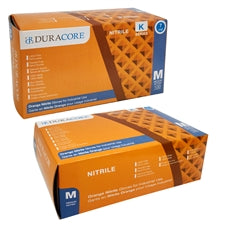 DURACORE, Nitrile Orange Textured Gloves, Powder Free, 7mil, Box of 100