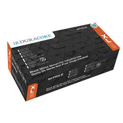 DURACORE, Nitrile Industrial Grade Gloves, Black 6mil, Box of 100