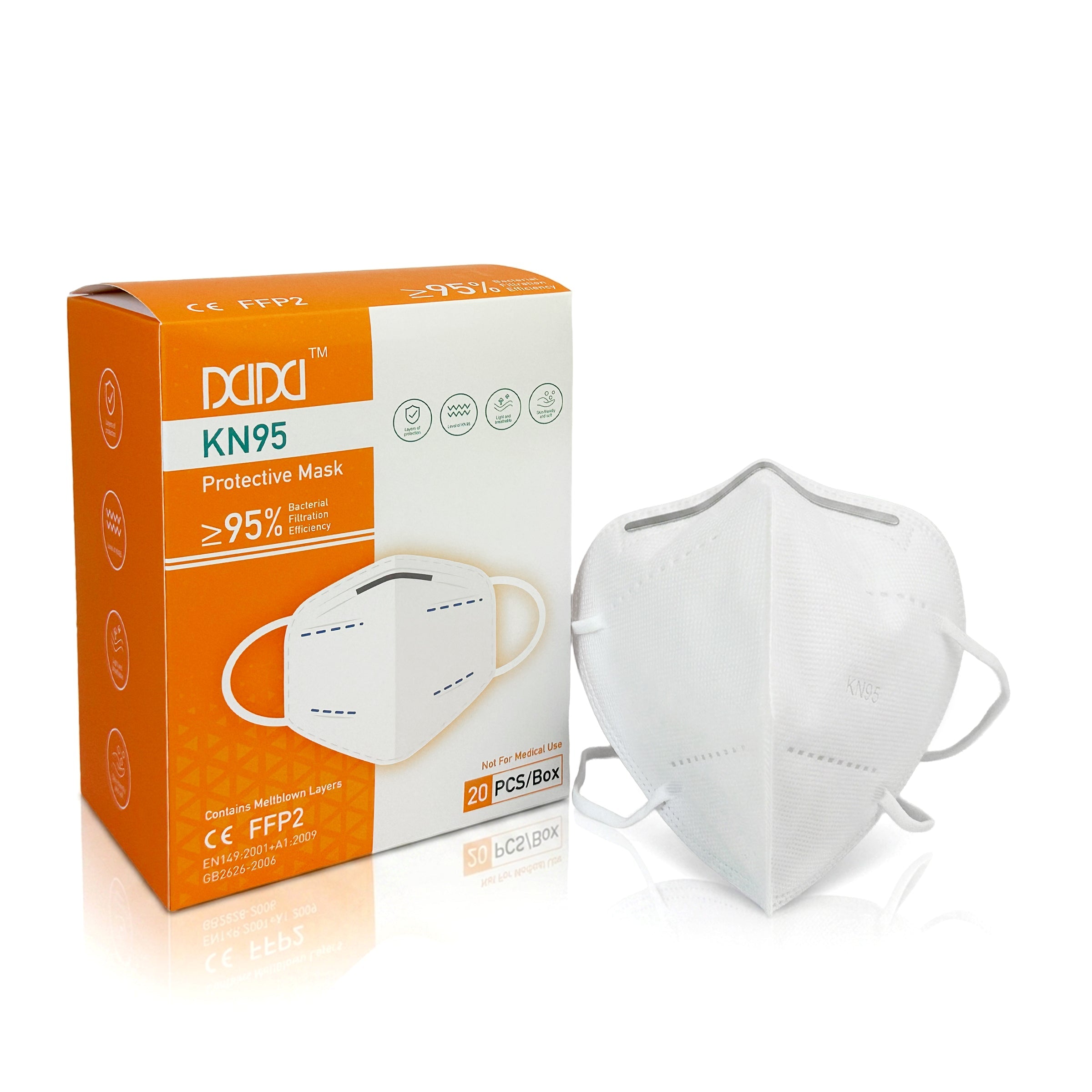 Masques de protection KN95 de qualité supérieure – Boîte de 20 